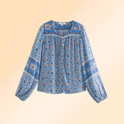 Boho bluse blau