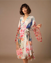 Strand kimono weiß lang