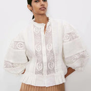 Weiße boho bluse