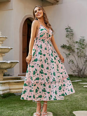 Boho abendkleid spitze und vintage Blumenmuster