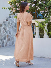 Abendkleid boho lang glänzend