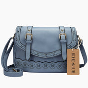 Boho handtasche klein mit Klappe aus Leder