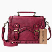 Handtasche boho Schulranzen-Stil aus Leder
