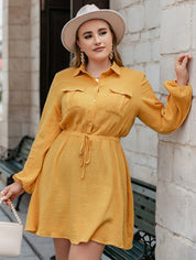 Boho kleid curvy kurz orange