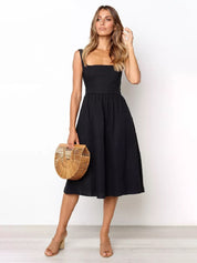 Boho kleid schwarz lang mit Hosenträger