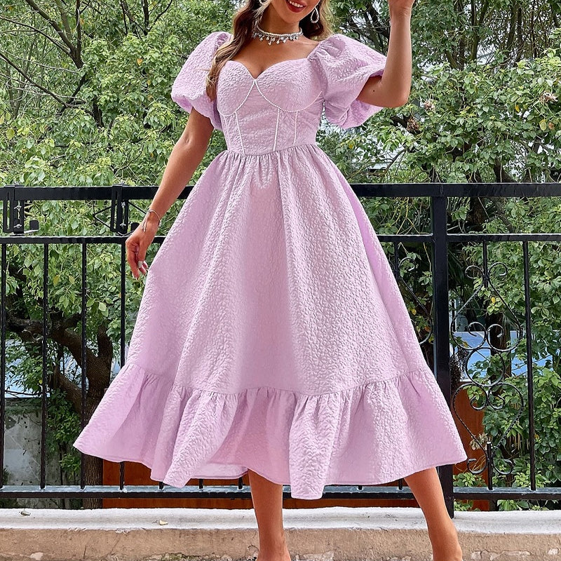 Boho kleid midi in rosa Farbe mit weitem Schnitt