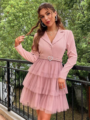 Standesamt kleid kurz boho in der Farbe blassrosa