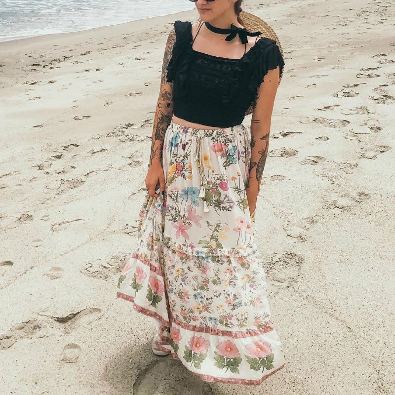 Boho rock lang weiß