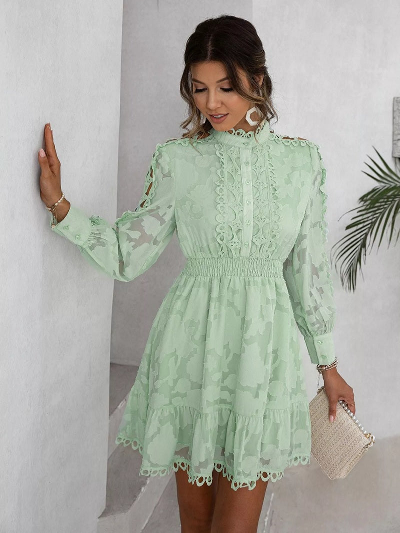 Boho standesamt kleid rün mit spitze und durchbrochenem stoff 
