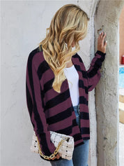 Strickjacke damen boho mit Streifenmuster