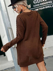Lange boho strickjacke mit Taschen