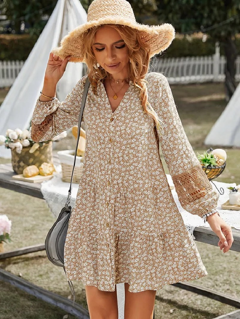 Hochzeitsgast boho kleid mit Blumendruck