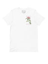 T-Shirt im Boho-Stil mit Blumendruck und rosa Schriften
