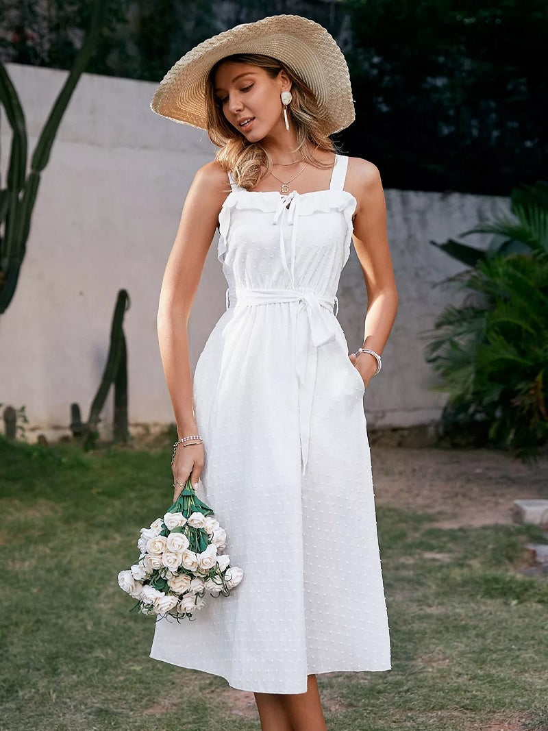 Boho weißes kleid