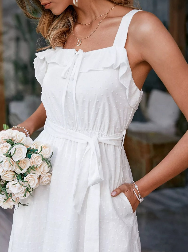 Boho weißes kleid