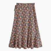 Wickelrock Boho mit pastellblauem Muster