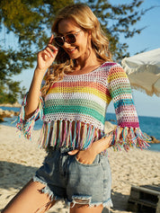 Boho häkeltop bunt 