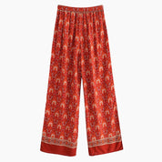 Damen hose mit breitem bund rot