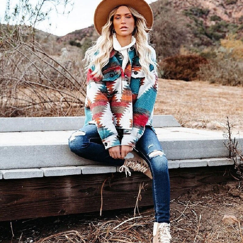 Jacke style boho mit Ethno-Print