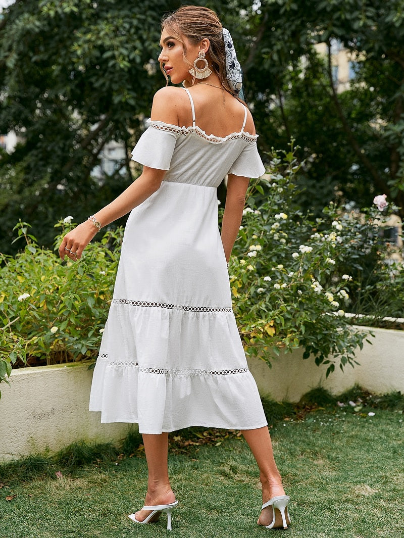 Langes weißes kleid boho