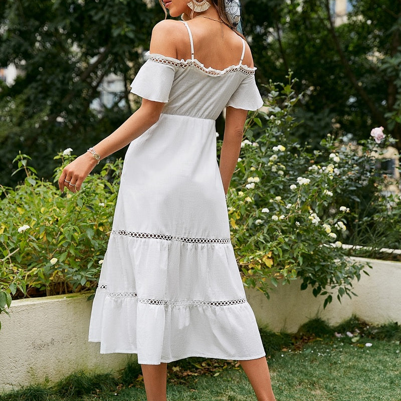 Langes weißes kleid boho