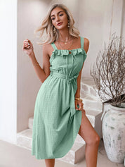 Maxikleid in Grün und Baumwolle im Boho-style
