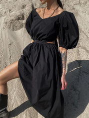 Maxikleid boho schwarz