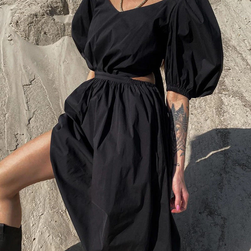 Maxikleid boho schwarz