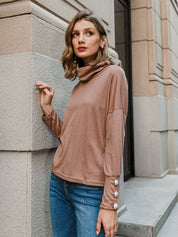 Boho-Pullover mit Rollkragen 