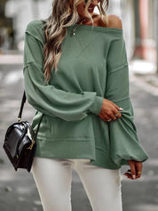 Pullover style boho grün