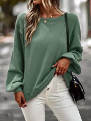 Pullover style boho grün mit Oversize-Schnitt