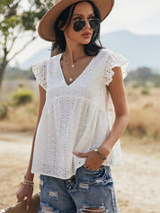 Spitzentop weiß boho