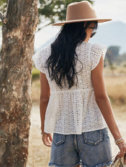Spitzentop weiß boho