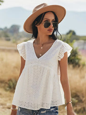 Spitzentop weiß boho