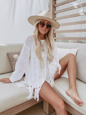 Strand tunika weiß boho