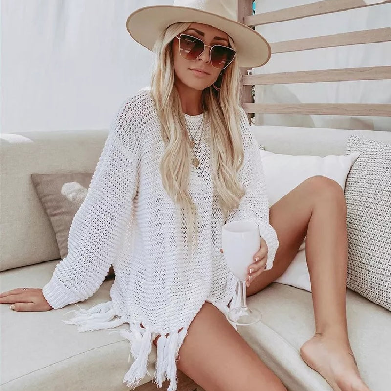 Strand tunika weiß boho