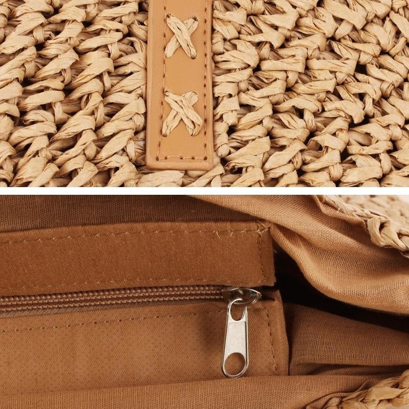 Strohtasche rund
