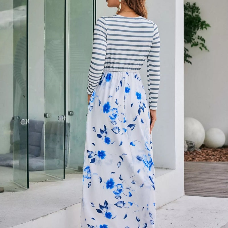 Weißes boho maxikleid